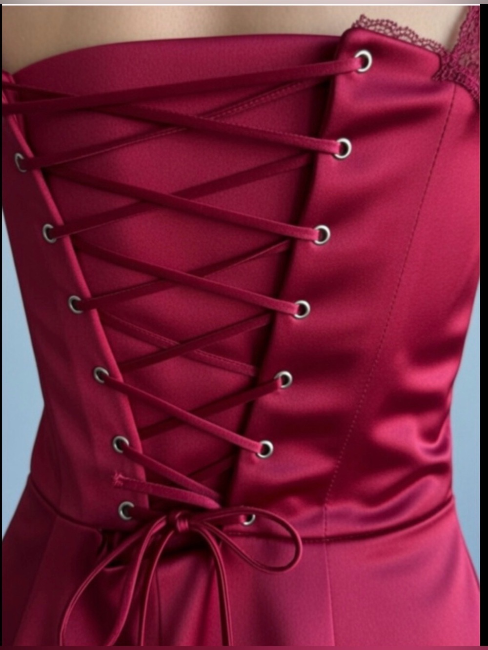 House of CB ‘PERDI’ Berry Satin Maxi Corset Dress Small US4-6 $259 - Picture 9 of 13